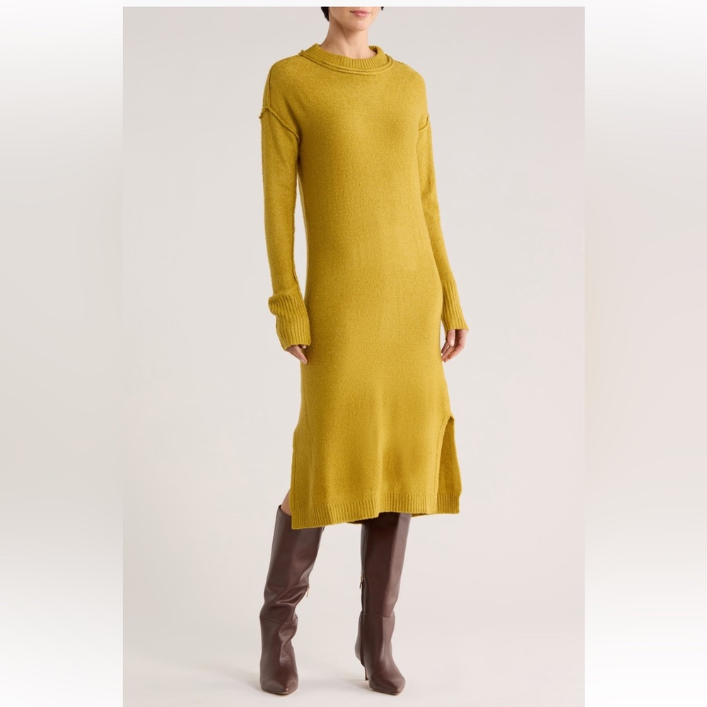 Stitchdrop Highline Long Sleeve Knit Midi Sweater Dress